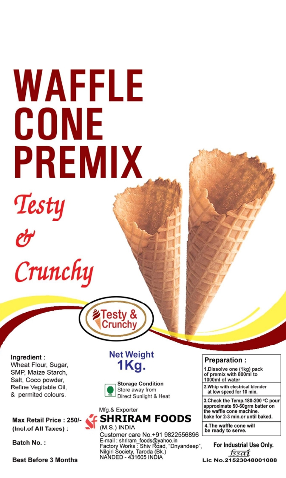 Waffle Cone Premix
